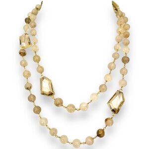 Golden Rutilated Quartz Gemstone Necklace